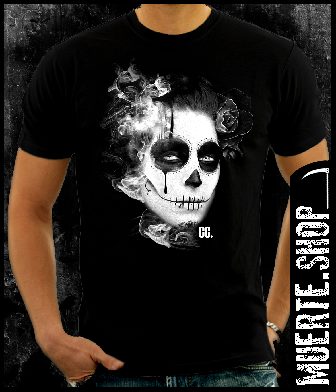 Черна тениска LA MUERTE GHOST Черна тениска LA MUERTE GHOST